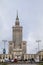 Warsaw, Poland, 13 October 2021: Palace of Culture and Science high-rise building in central town, Polish historical and American