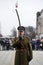 Warsaw, Poland, 17  february 2019: Polish soldiers during the changing of the guard at the grave of an unknown soldier
