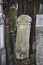 Warsaw, Poland - December 27, 2022: Old and neglected tombstones in jewish cemetery in Warsaw in Poland