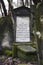 Warsaw, Poland - December 27, 2022: Old and neglected tombstones in jewish cemetery in Warsaw in Poland