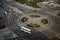 WARSAW, POLAND/EUROPE - SEPTEMBER 17 : Large roundabout on Marszalkowska Street near Centrum tram station in Warsaw Poland on Sep