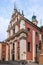 Warsaw, Poland - Facade of the Gracious Mother of God Church, known as Jesuit Church, at Swietojanska street in the historic old