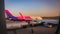 Warsaw, Poland - May 10, 2018: A Moment From The Life Of The Airport. The Wizz Air Aircraft Is Refueling