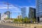 Warsaw, Poland - Panoramic view of rapidly developing modern Wola business district of Warsaw with Fabryka Norblina and Mennica