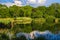 Warsaw, Poland - Panoramic view of the Szczesliwicki Park - one of the largest public parks in Warsaw
