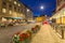 Warsaw, Poland - September 5, 2018: Architecture of the old town of Warsaw at night, Poland. Warsaw is the capital and largest