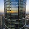 Warsaw skyscrapers in the city center before sunset