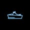 Warship icon in neon style. One of Military collection icon can be used for UI, UX