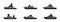 Warship icon set. military ships and naval vessels. isolated vector images