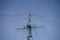 Warship mast against the blue sky