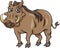 Warthog animal cartoon illustration