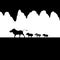 Warthog and Boar Wild animal in the Cave Silhouette