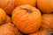 Warty pumpkins piled up for Halloween