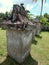 Waruga, the ancient grave of the Minahasa tribe consisting of two large stones in northern Sulawesi, Indonesia.