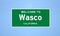 Wasco, California city limit sign. Town sign from the USA.