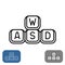 WASD keys set. Simple outline style gaming keyboard concept icon. Play buttons icon