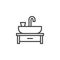 Wash basin outline icon