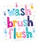 Wash brush flush decorative lettering type design