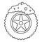 Wash car tire icon, outline style