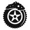 Wash car tire icon, simple style