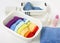 Wash colored rainbow laundry