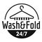 Wash and fold laundry logo, simple style