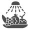 Wash food hygiene solid icon. Disinfection fruits and vegetables glyph style pictogram on white background. Coronavirus