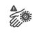 Wash hand icon. Dont touch warning sign. Vector