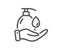 Wash hands line icon. Covid hygiene sign. Vector