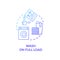 Wash laundry on full load blue concept icon