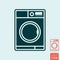 Wash laundry symbol line design, washing machine icon