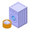 Wash machine icon isometric vector. Laundry washer