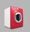 Wash machine with touch panel isolated on gray background