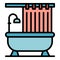 Wash shower curtain icon color outline vector