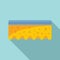 Wash sponge icon flat vector. Foam dish