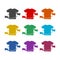 Wash t-shirt icon, color set