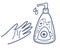 Wash your hands, sanitize. Disinfection concept. Hands using a hand sanitizer gel dispenser. The concept of protection against