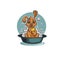 Wash Your Pet, Funny Cartoon Baby Dog Taking a Bath