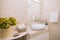 Washbasin in the bathroom. Plumbing in the bathroom. The interio