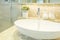 Washbasin in beige luxury toilet