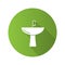 Washbasin flat design long shadow glyph icon