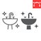 Washbasin line and glyph icon, hygiene and bathroom, disinfection sink sign vector graphics, editable stroke linear icon