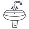 Washbasin,washstand vector line icon, sign, illustration on background, editable strokes