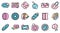 Washcloth icons set vector flat