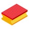 Washcloth sponge icon, isometric style