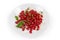 Washed berries of cherry elaeagnus or gumi on white dish