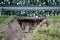 Washed out side of road after heavy rain. Bottom view