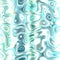 Washed teal wavy blur water reflection melange seamless pattern. Aquarelle effect ashion fabric for coastal nautical