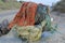 Washed-up fishing nets at Dutch Northsea coast