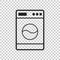Washer flat vector icon. Laundress sign symbol flat vector illus